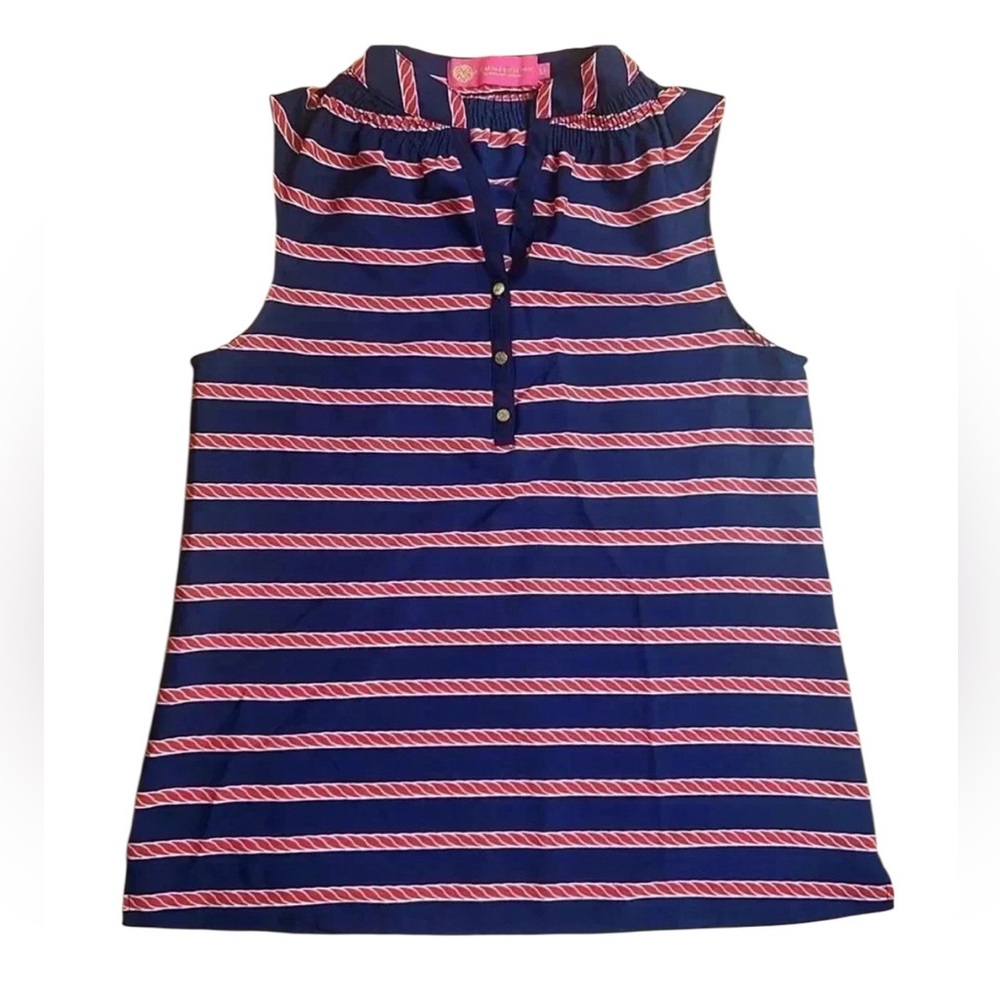 Macbeth Collection Red, White, and Blue Sleeveless Top size Medium